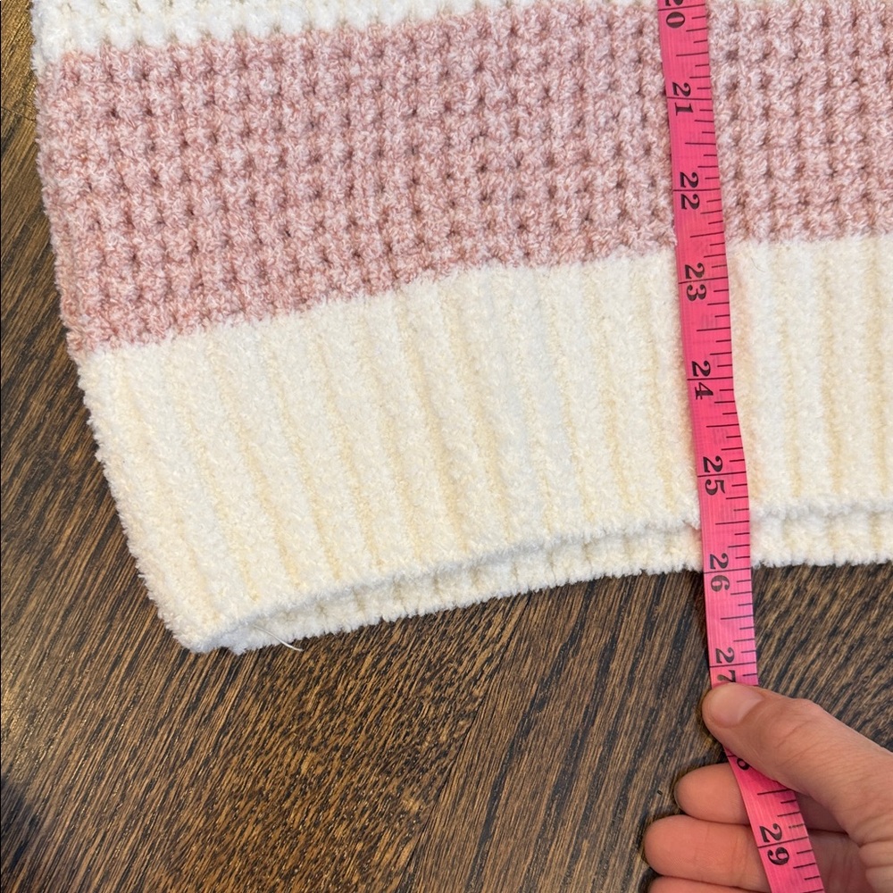 BearPaw Pink and White Striped Crew Neck Sweater - Picture 5 of 5